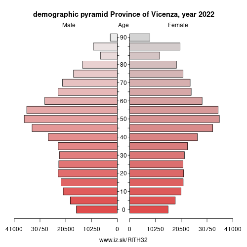 demographic pyramid ITH32 Province of Vicenza