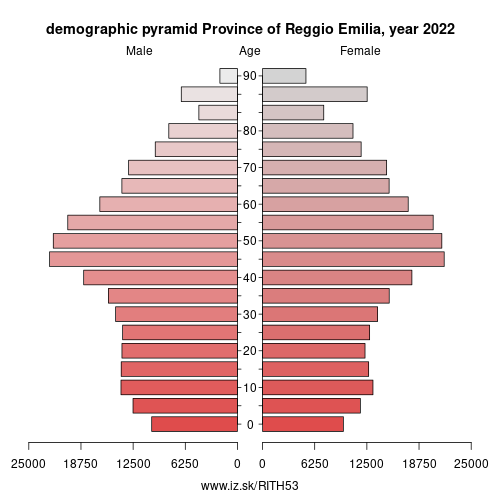 demographic pyramid ITH53 Province of Reggio Emilia