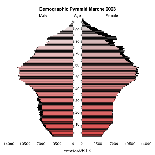 demographic pyramid ITI3 Marche