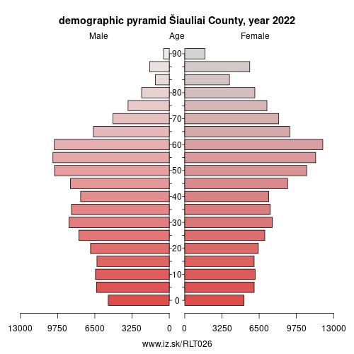 demographic pyramid LT026 Šiauliai County