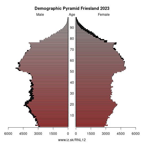 population pyramid of NL12 Friesland