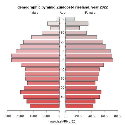 demographic pyramid NL126 Zuidoost-Friesland