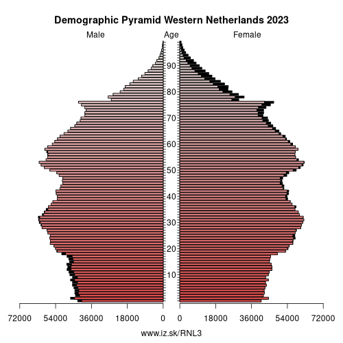 demographic pyramid NL3 Western Netherlands