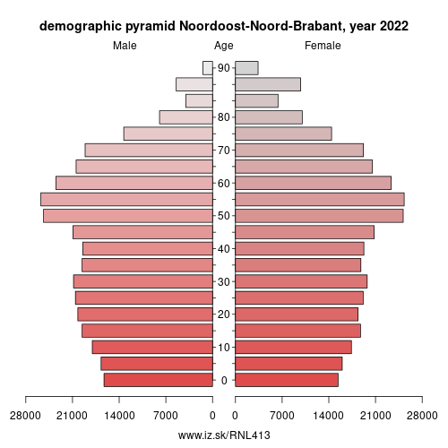 demographic pyramid NL413 Noordoost-Noord-Brabant