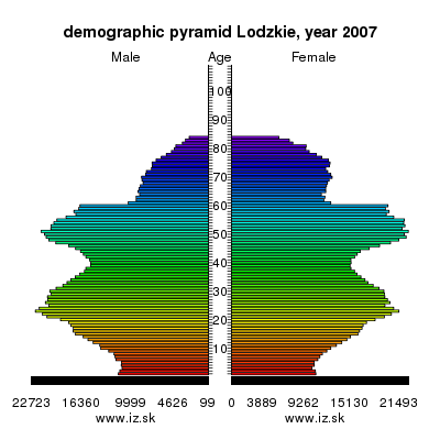 demographic pyramid Lodzkie,