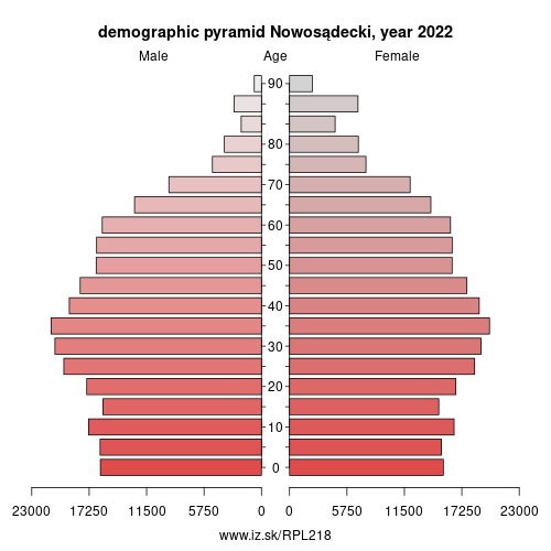 demographic pyramid PL218 Nowosądecki