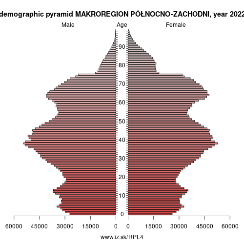demographic pyramid PL4 MAKROREGION PÓŁNOCNO-ZACHODNI
