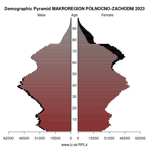 demographic pyramid PL4 MAKROREGION PÓŁNOCNO-ZACHODNI