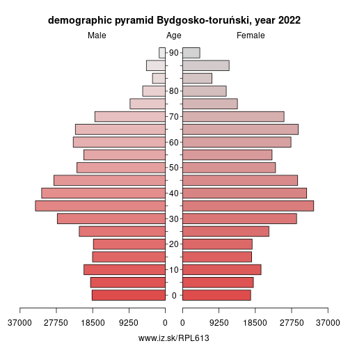 demographic pyramid PL613 Bydgosko-toruński