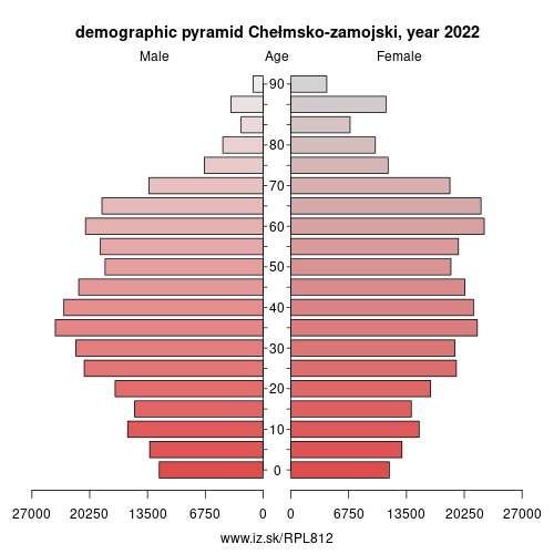 demographic pyramid PL812 Chełmsko-zamojski
