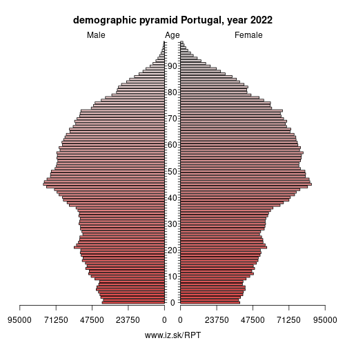 demographic pyramid PT Portugal