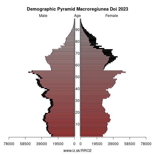 demographic pyramid RO2 Macroregiunea Doi