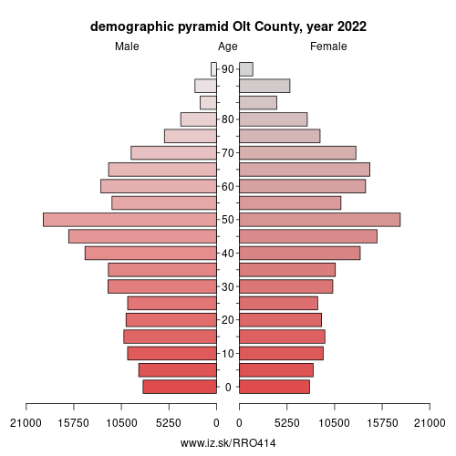 demographic pyramid RO414 Olt County