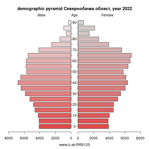 demographic pyramid RS125 Севернобачка област