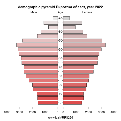 demographic pyramid RS226 Пиротска област