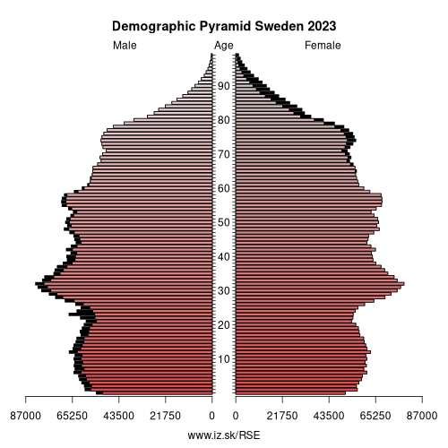 demographic pyramid SE Sweden