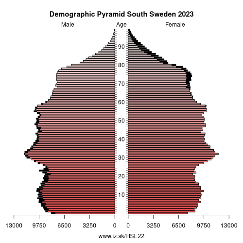 demographic pyramid SE22 South Sweden