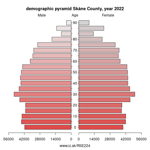demographic pyramid SE224 Skåne County