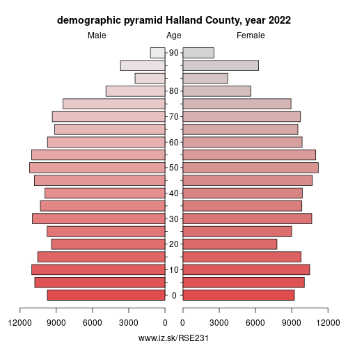 demographic pyramid SE231 Halland County