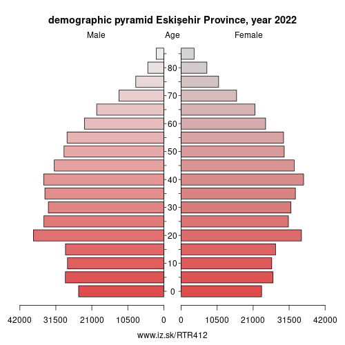 population pyramid of TR412 Eskişehir Province
