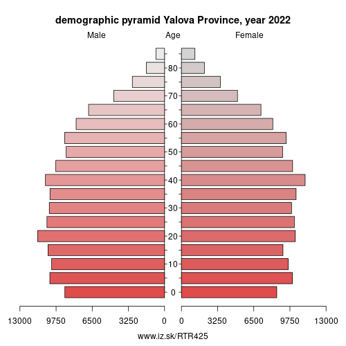 demographic pyramid TR425 Yalova Province
