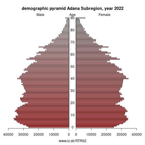 demographic pyramid TR62 Adana Subregion