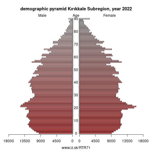demographic pyramid TR71 Kırıkkale Subregion
