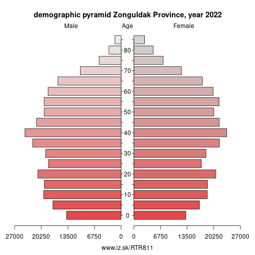 demographic pyramid TR811 Zonguldak Province