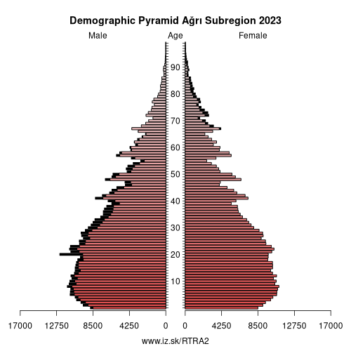 demographic pyramid TRA2 Ağrı Subregion