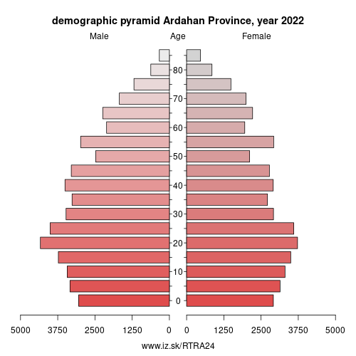 demographic pyramid TRA24 Ardahan Province