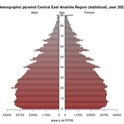 demographic pyramid TRB Central East Anatolia Region (statistical)