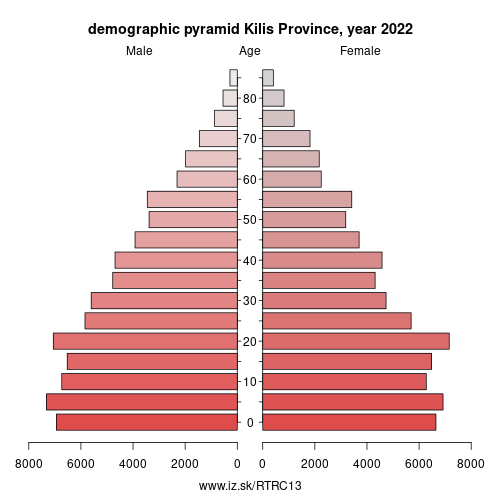 demographic pyramid TRC13 Kilis Province