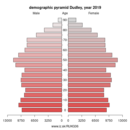 demographic pyramid UKG36 Dudley