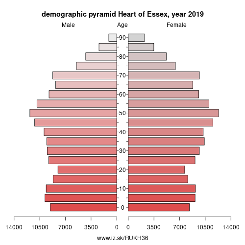 demographic pyramid UKH36 Heart of Essex