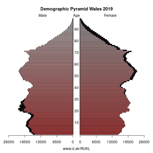 demographic pyramid UKL Wales