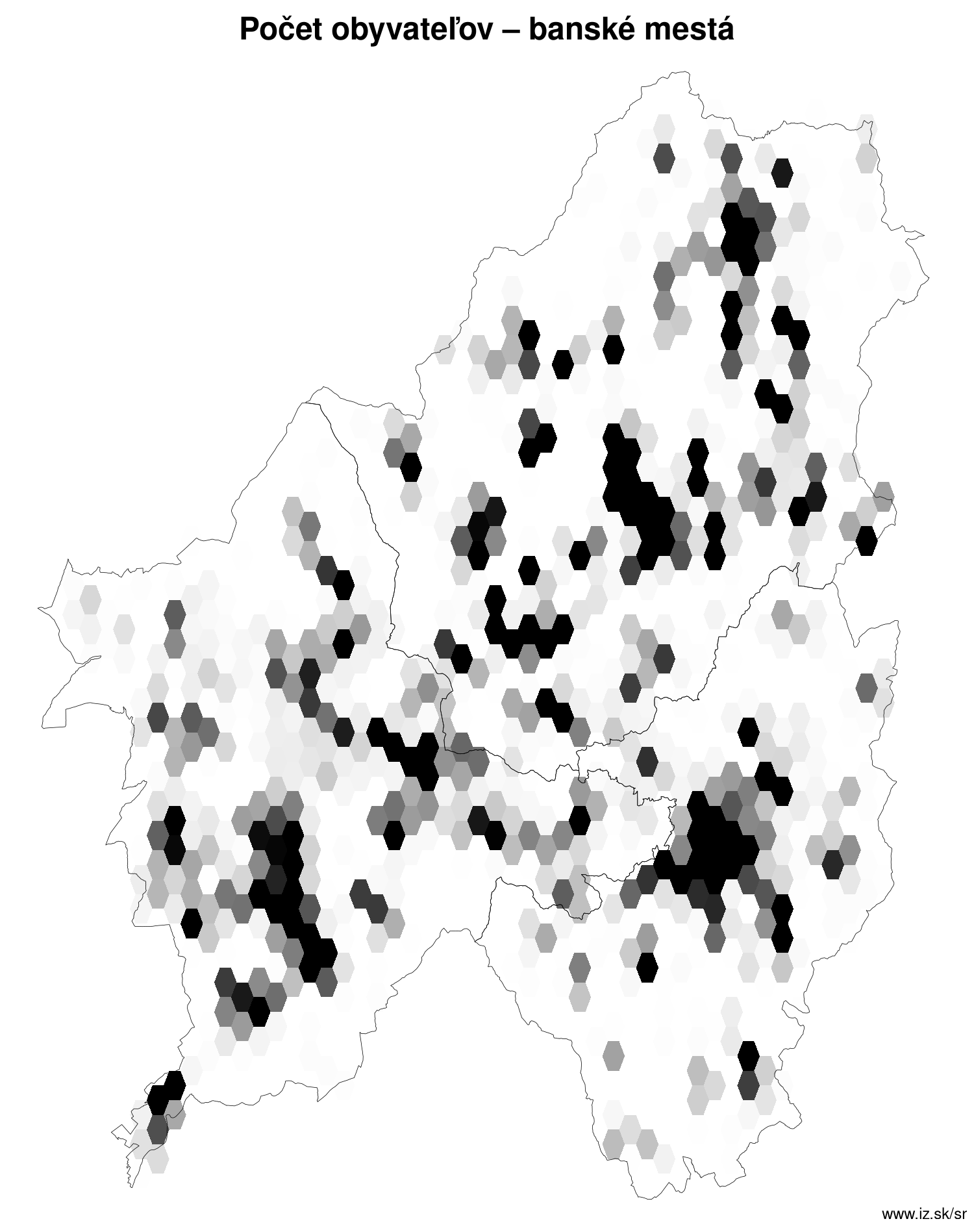 počet obyvateľov – banské mestá