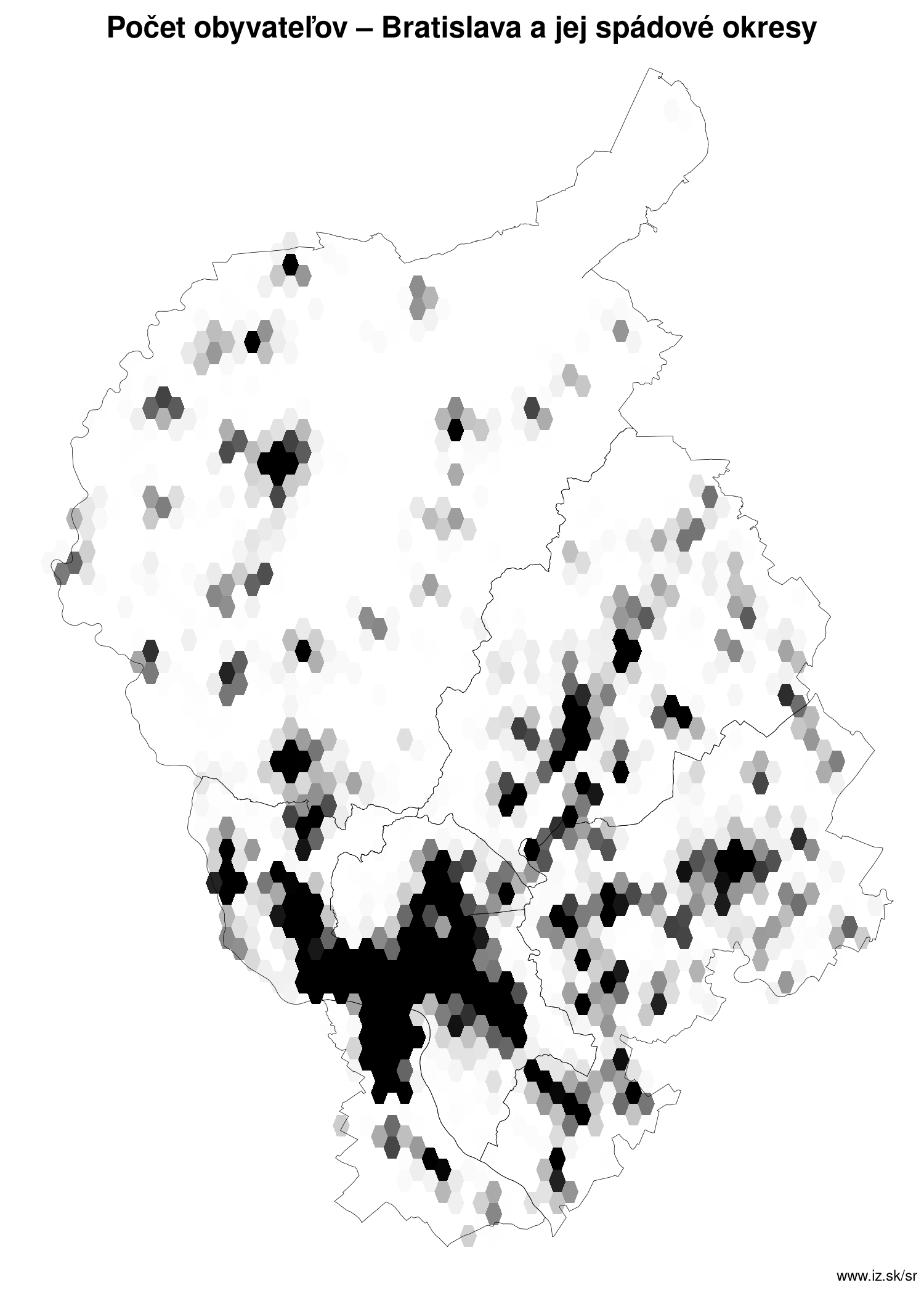 počet obyvateľov – Bratislava a jej spádové okresy