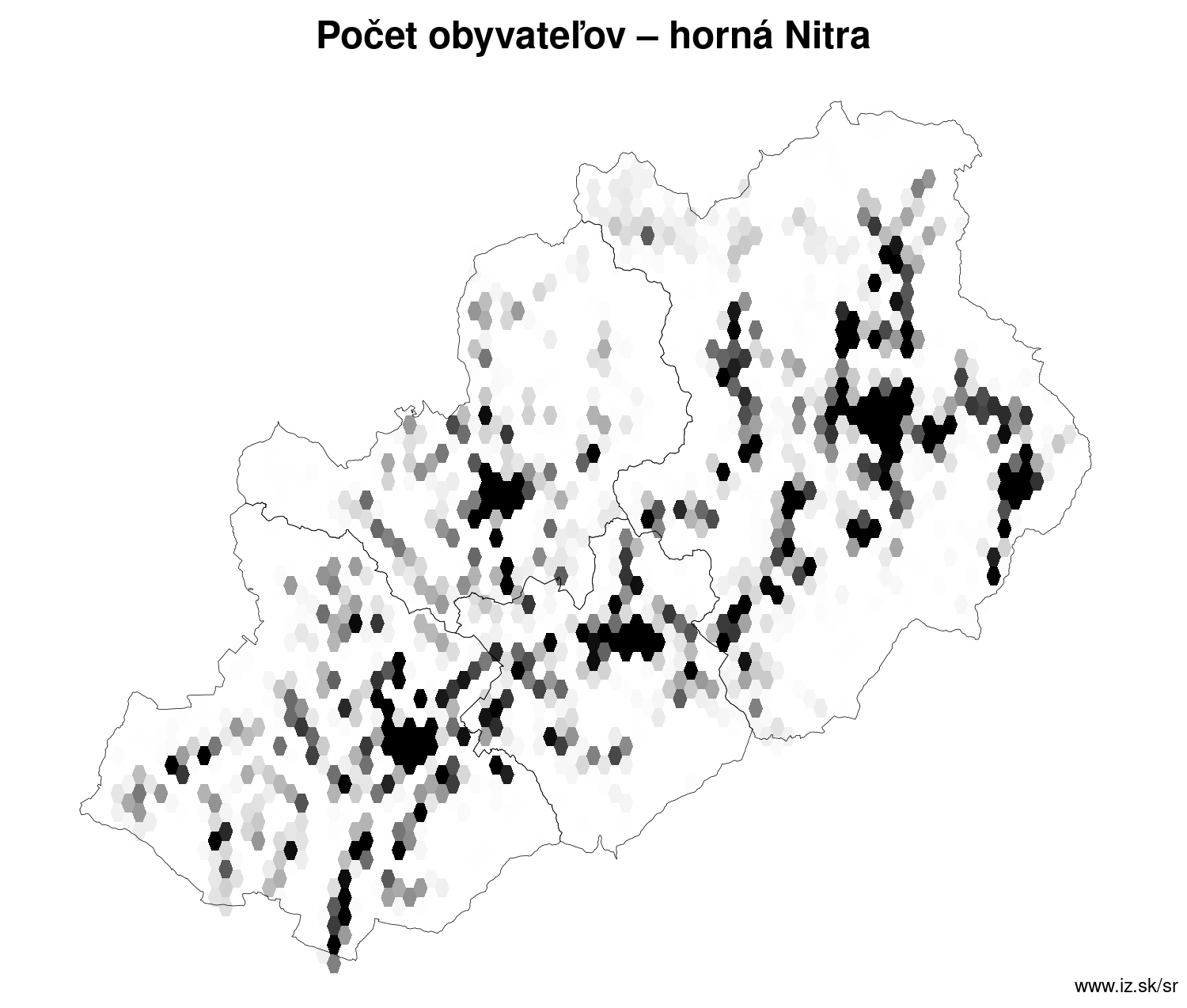 počet obyvateľov – horná Nitra