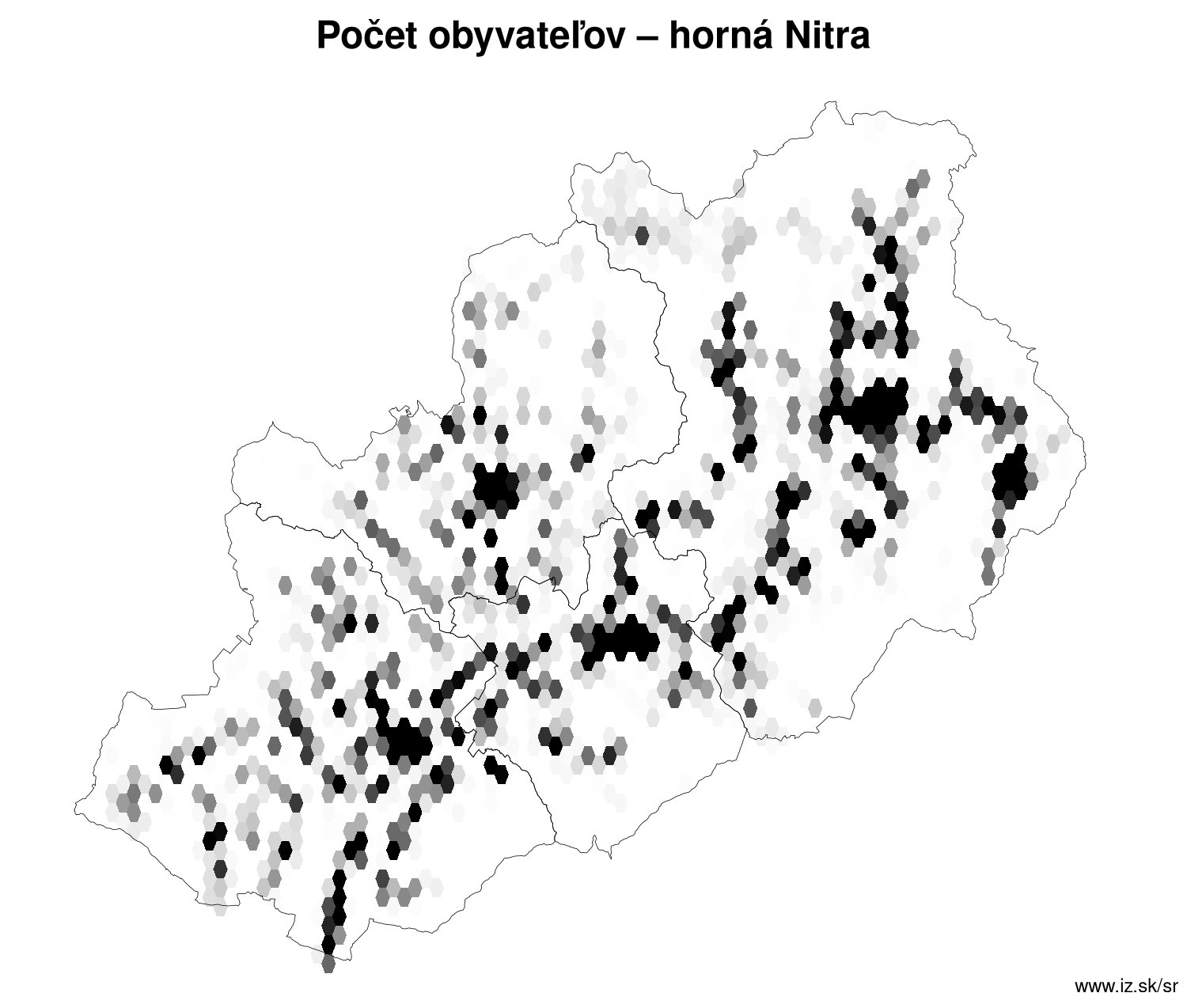 počet obyvateľov – horná Nitra