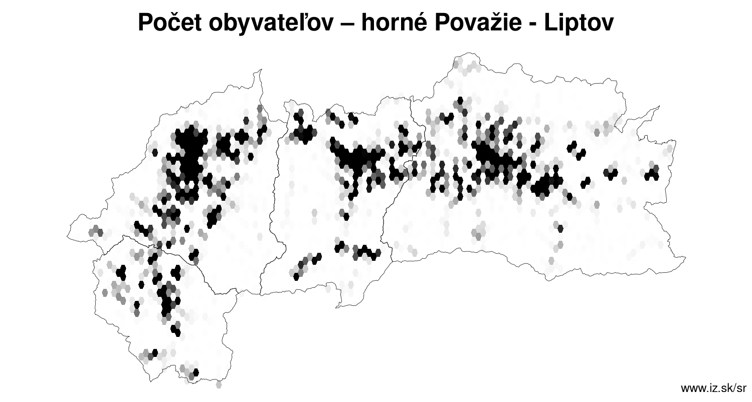 počet obyvateľov – horné Považie – Liptov