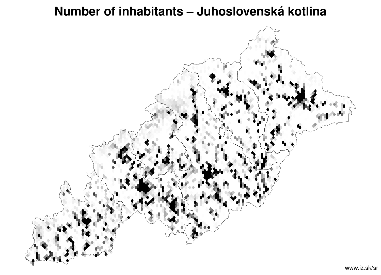 number of inhabitants – Juhoslovenská kotlina