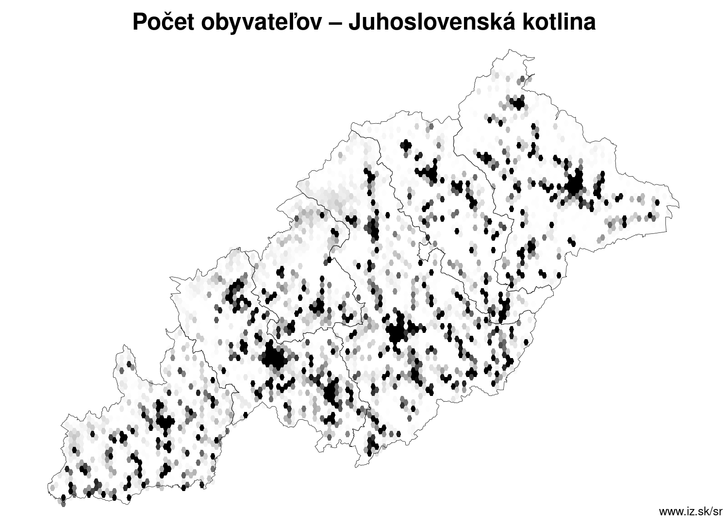 počet obyvateľov – Juhoslovenská kotlina