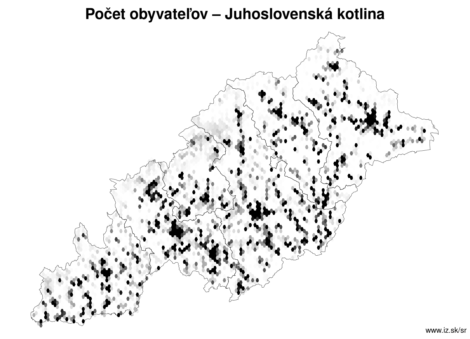 počet obyvateľov – Juhoslovenská kotlina