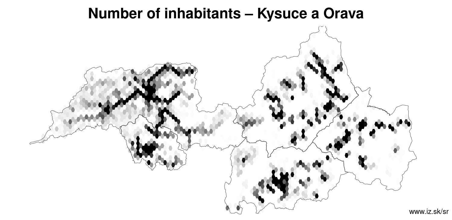 number of inhabitants – Kysuce a Orava