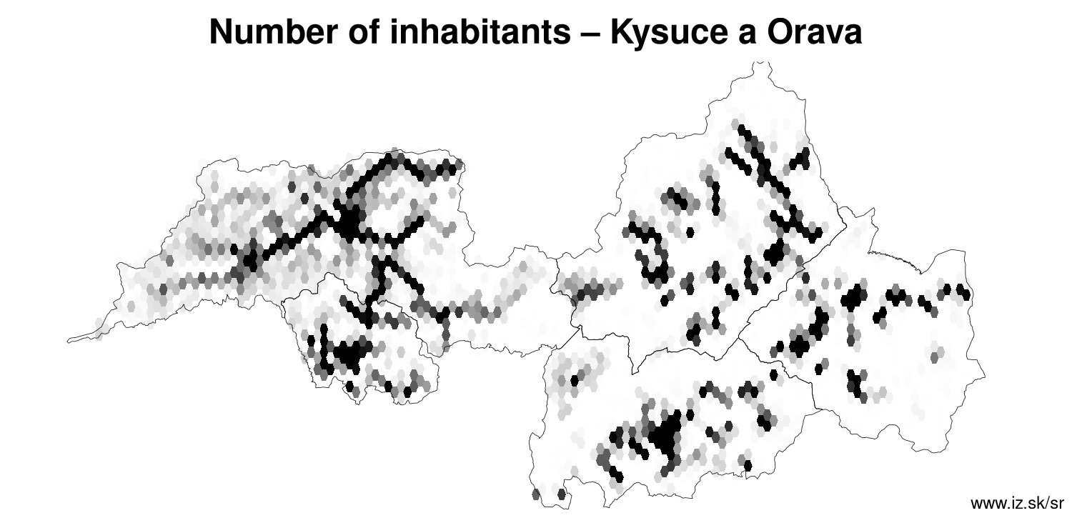 number of inhabitants – Kysuce a Orava