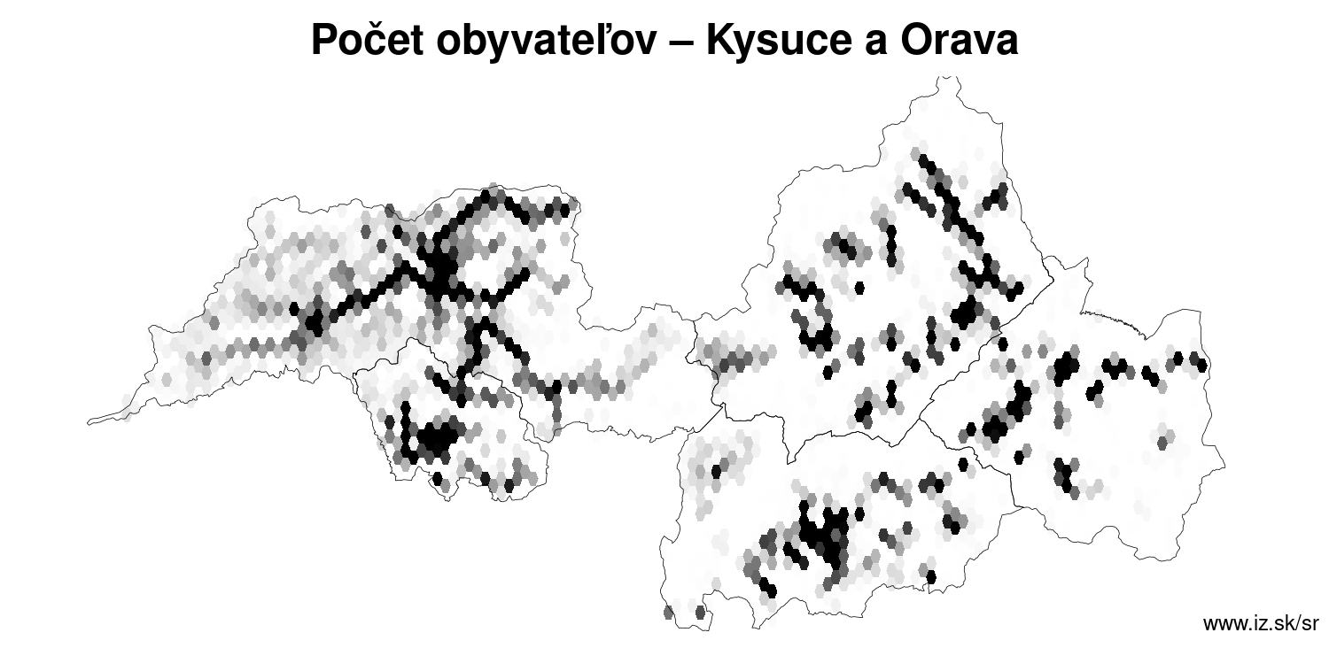 počet obyvateľov – Kysuce a Orava