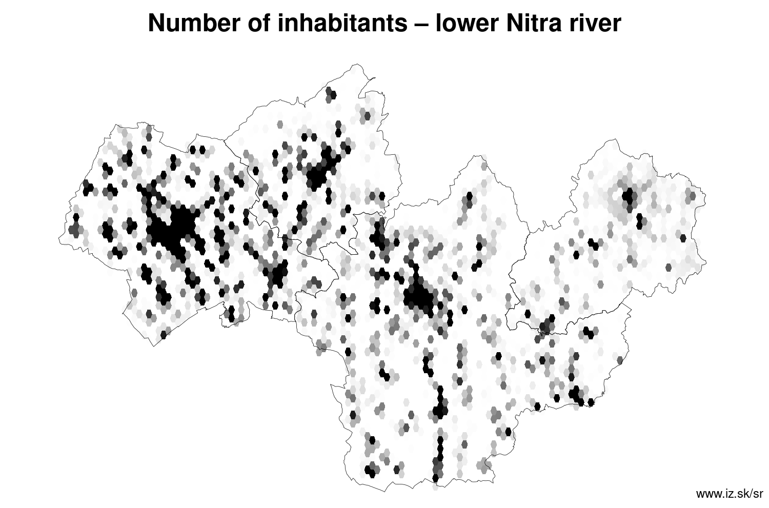 number of inhabitants – lower Nitra river