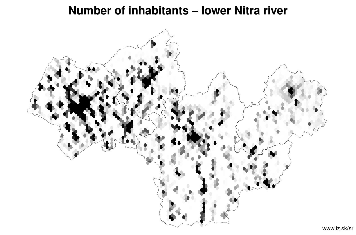 number of inhabitants – lower Nitra river