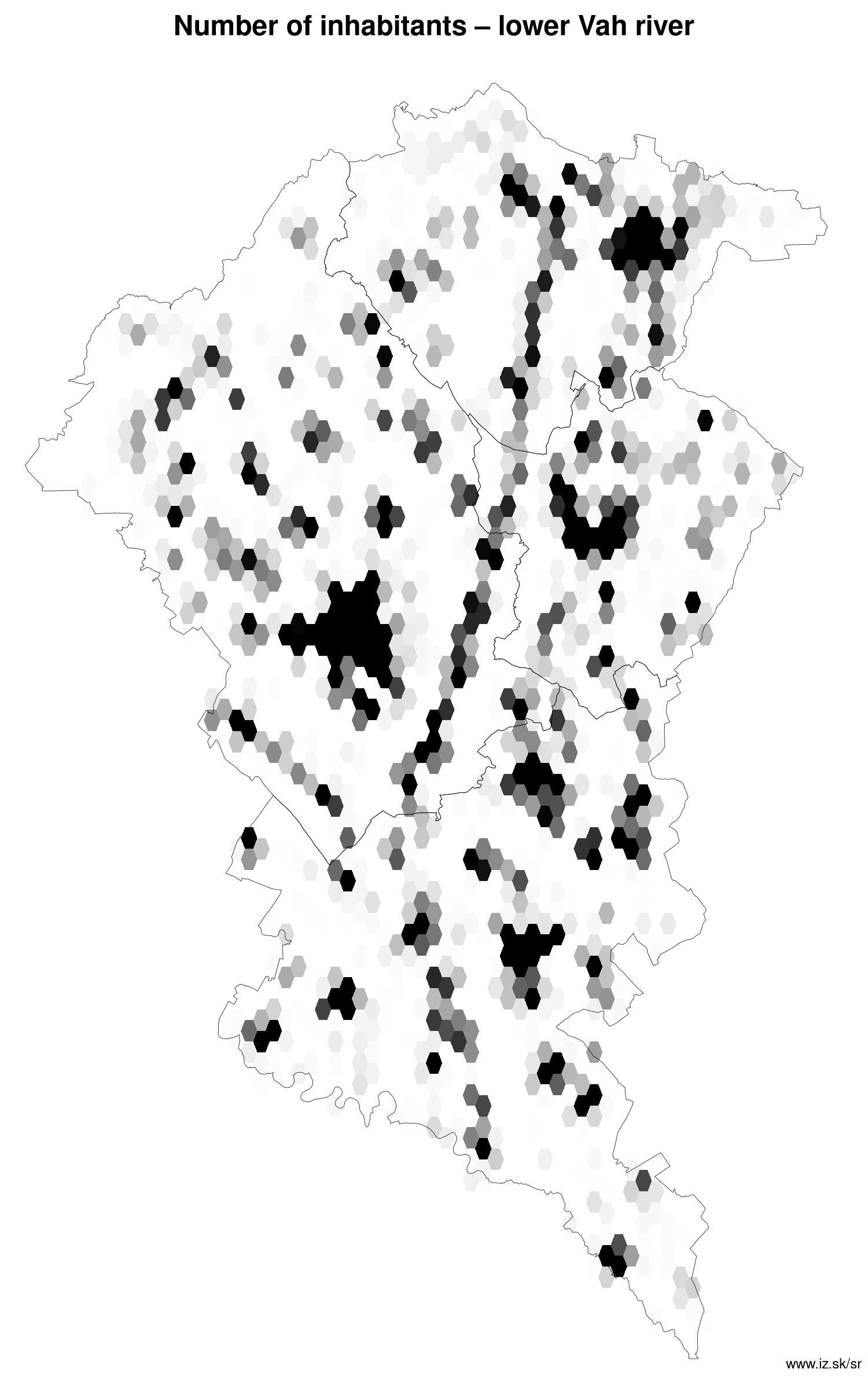 number of inhabitants – lower Vah river