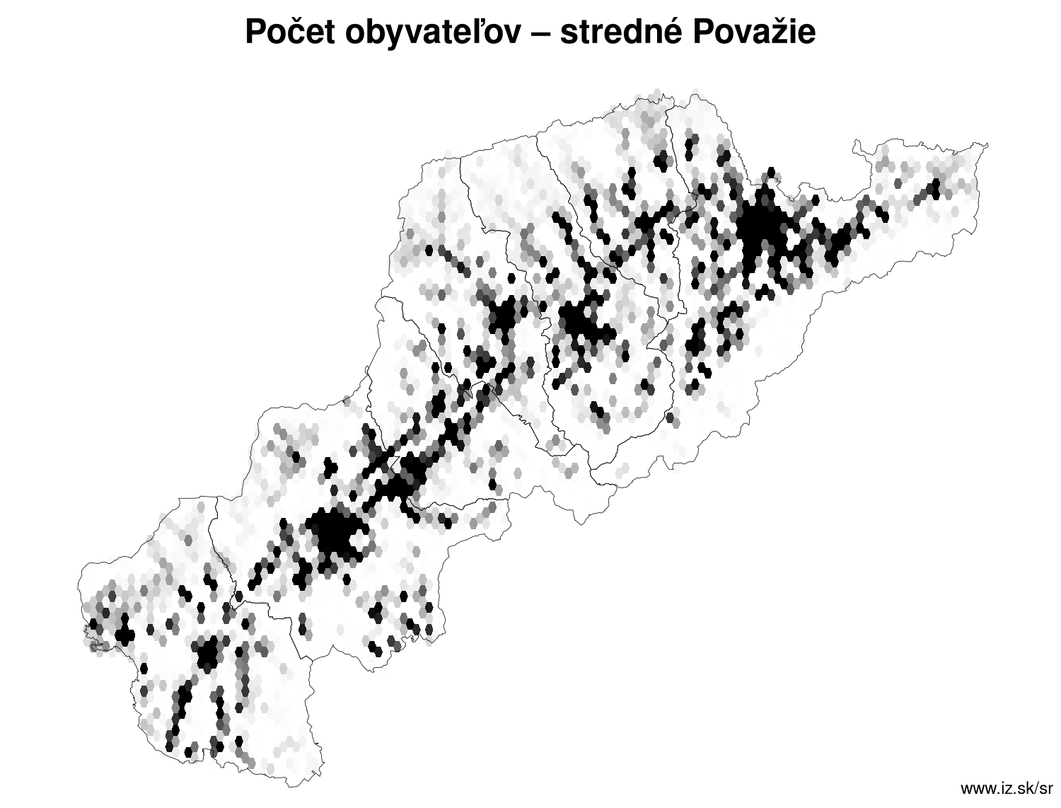 počet obyvateľov – stredné Považie